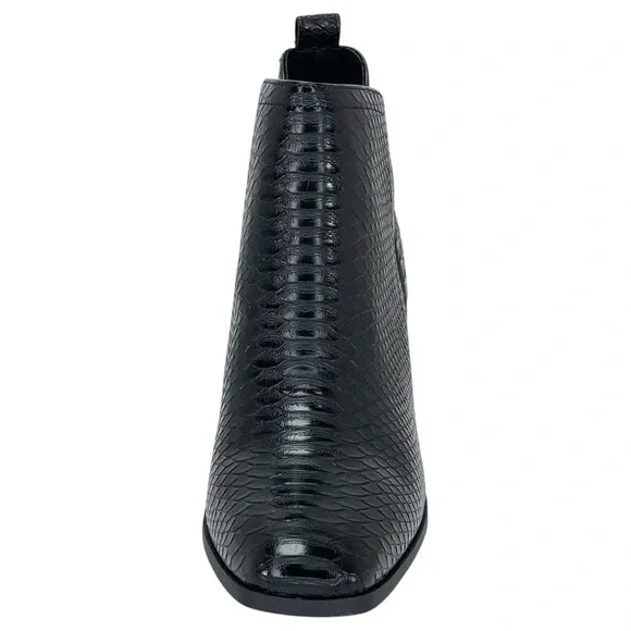 Sun + Stone Pollyy Black Faux Snakeskin Style Womens Ankle Boots Size 8.5M - Picture 6 of 13